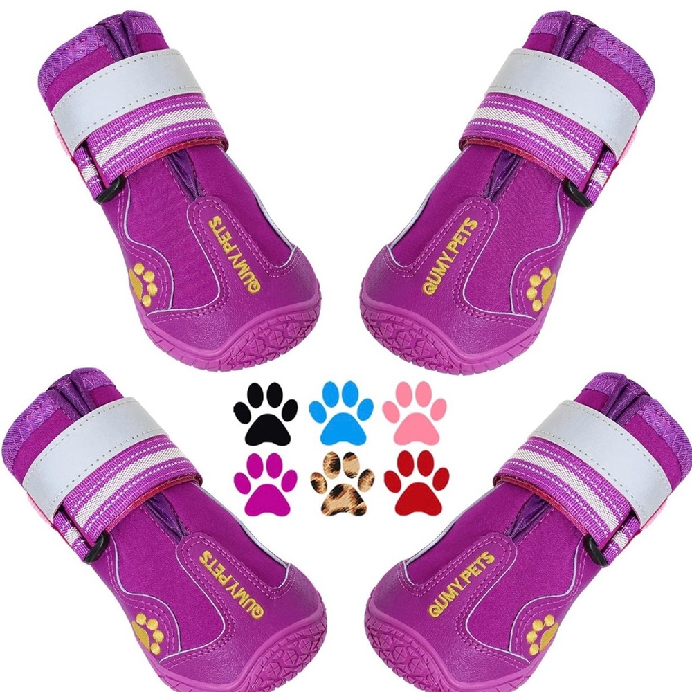 NEW QUMY Dog Shoes Size 8 Boots for Large Dogs & Paw Protectors for Winter Snow